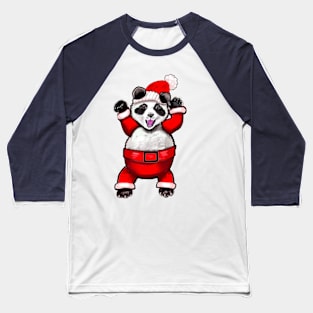 Santa Claus Panda Bear in Red festive merry happy holidays Santa suit Baseball T-Shirt